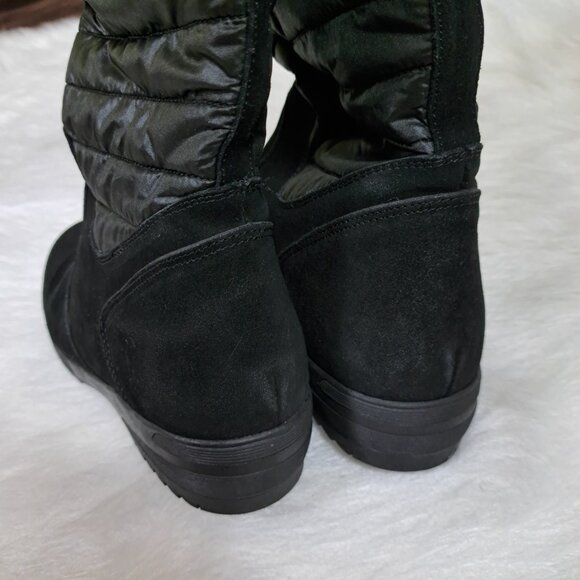 Lands End Suede Nylon Winter Snow Boots Size 8 - Picture 4 of 9